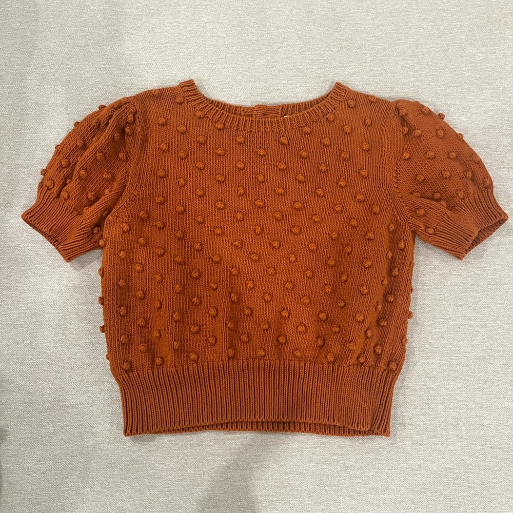 Misha And Puff Rust Puff Sleeve Sweater
